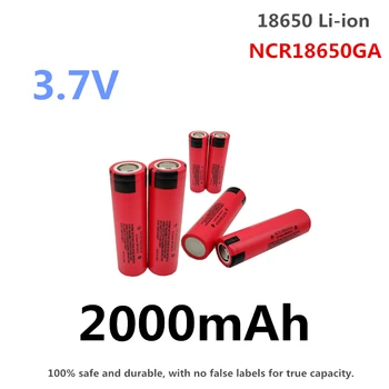 100% varen in trajen, dejanske zmogljivosti 3,7 V 18650 2000mAh litij-ionska NCR18650GA polnilna večnamensko baterije